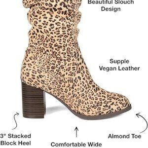 Womens Size 9WC Journee Brown Knee High Tall Faux Leather BOOTS EUC